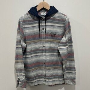 Billabong Multicolor Striped Button up Hoodie